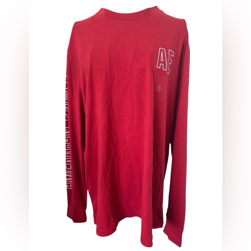 American Eagle Long Sleeve Cotton Tee, Red, Size L, NWOT